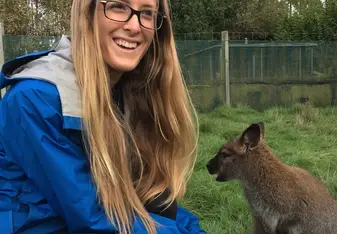 Wallaby feeding