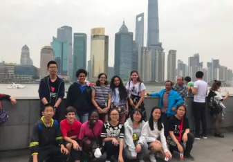 My friends (American and Chinese) in front of the bund