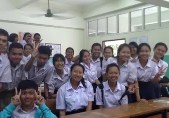 Me and my classmates from my host school 