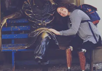 Me and my one-footed friend. 
