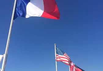 Flags along the Promenade des Anglais