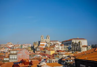blue sky and the city