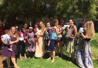 Attending an Easter Service in th community with our babies
