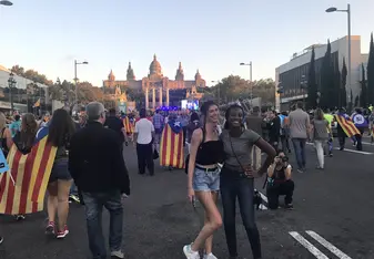 Catalan Independence Demonstration in Plaza España