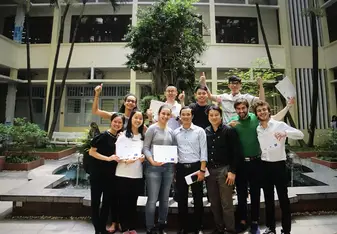 Photo when we celebrate with the company and friends