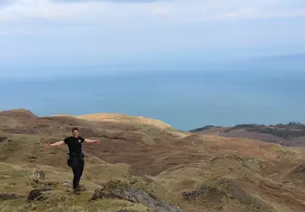 standing solo in the mountain