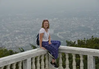 sitting on the veranda