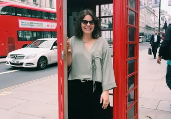 One of London's many iconic phone booths.