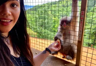 holding the monkey