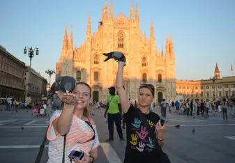 Playing with the pigeons