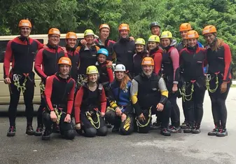 Group of people in outdoor gears.