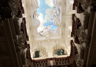Ceiling of the cedar staircase