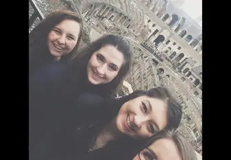 For women taking a grofie inside the Colosseum.