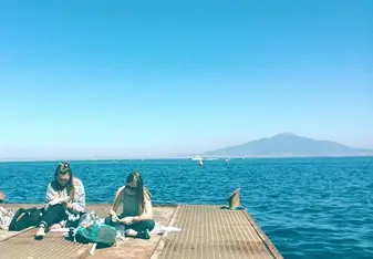 view of a beautiful blue sea
