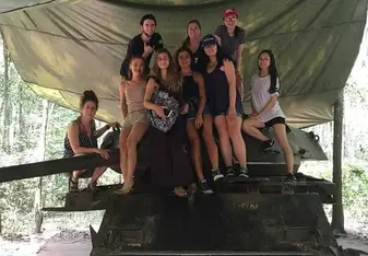 We enjoy our cultural immersion at Cu Chi Tunnel
