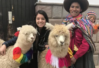 When in Cusco, you have to take a photo with the llamas