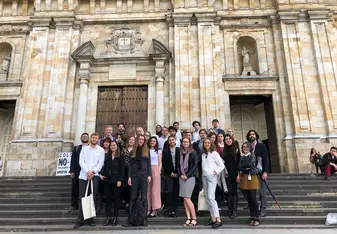 The group outside the Colombian National Congress