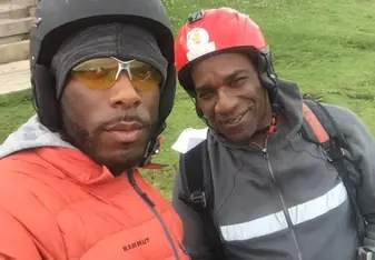 Dad and I paragliding in Sopo, Colombia