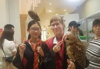 Cosplaying with owls.