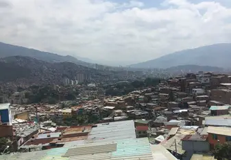A top view shot of a neighborhood.