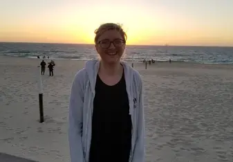 A woman at the beach.