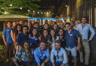 A group of people posing for a photo.