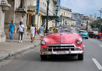 Riding in Havana.