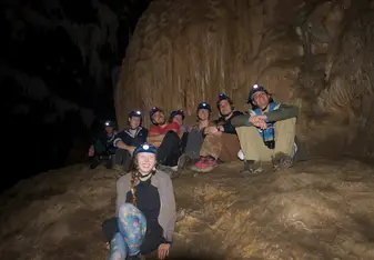 volunteers in cave 