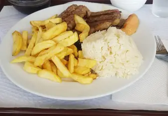 One of my favorites dishes over there: Picana (which is fatty Beef) served with rice, black beans, and freshly made fries