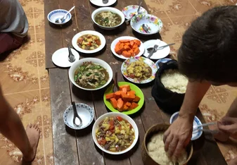 The food we got served at Aay's Village was delicious!