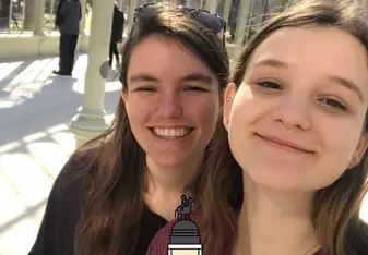 Two women in a selfie.