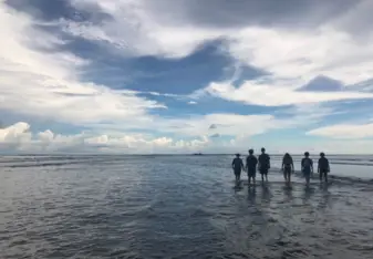 Picture of the beach and my group