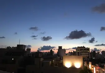 the sun sets beautifully over Tainan