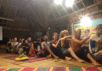 Fun activities at Sadhana Forest Main hut