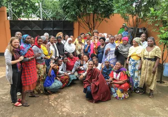A photo with local people.