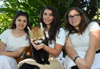 Students with a Red Panda