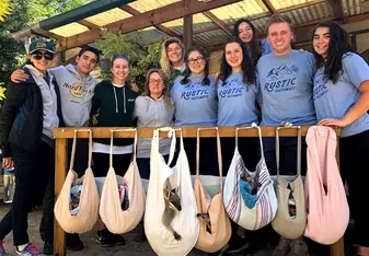 Students at a rehabilitation center with Joeys