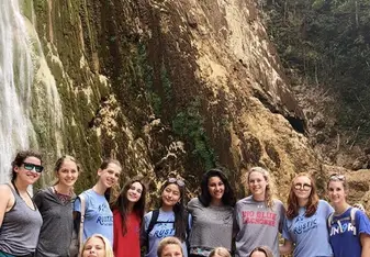 Going to a waterfall on our day off