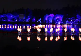 Watching a beautiful show performed completely on top of water