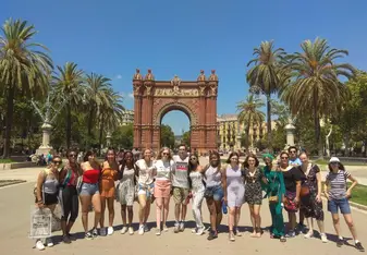 Our group in front of the Arc de Triomf in Barcelona