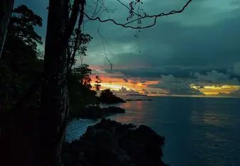 Sunset near a bat cave