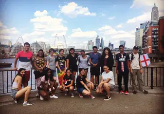 The group at a bridge 