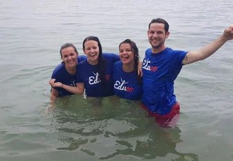 4 Little Monkeys Swimming in the Sea