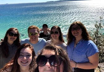 Group photo at the beach.