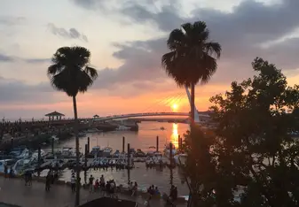 An image of the sunset over Tamsui, a port city just outside of Taipei.