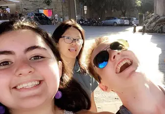 With friends