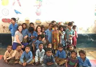 STEP Volunteers with students in Udaipur