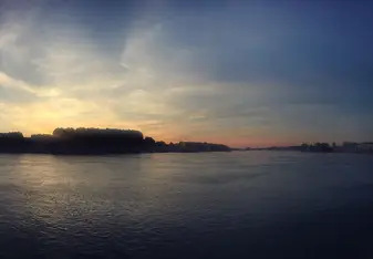 Sunset by the river in Arles 