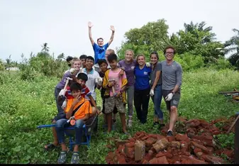 This was my group and some of the children at the school! 