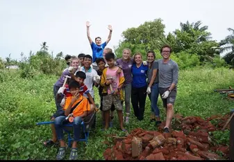 This was my group and some of the children at the school! 